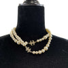 CHANEL - 11P Pearl Crystal CC Charm Faux Pearl Long Silver Necklace