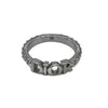 Christian Dior Dio(r)evolution Silver Finish Metal White Crystal Ring Size M 6
