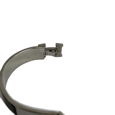 HERMES - Clic H Bracelet - Black Enamel / Silver H Twist Lock