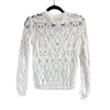 Balmain Pristine Crochet Destroyed Cotton Knit White Sweater 34 XS US 2