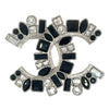 CHANEL - 14K Act 2 Clear and Black Strass CC Logo Brooch w/ Box