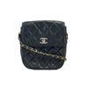 Chanel - CC Quilted Lambskin Flap Handbag VINTAGE 89 / 90 - Black Crossbody