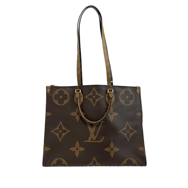 NWT Louis Vuitton ONTHEGO PM Tote Black Beige Embossed Leather Shoulder Bag  LV
