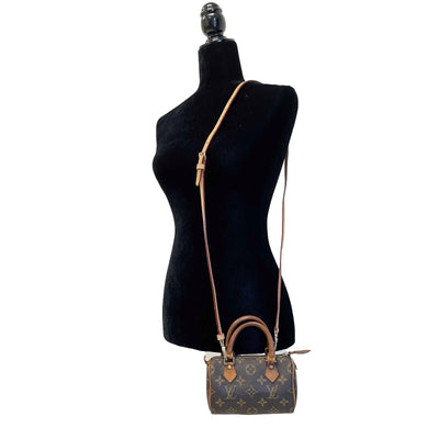 Louis Vuitton - Mini Speedy - Brown Monogram Top Handle Satchel w/ Strap