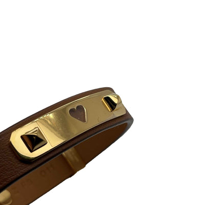 Hermes NEW As de Coeur Gold Bracelet T3 Z FS 011