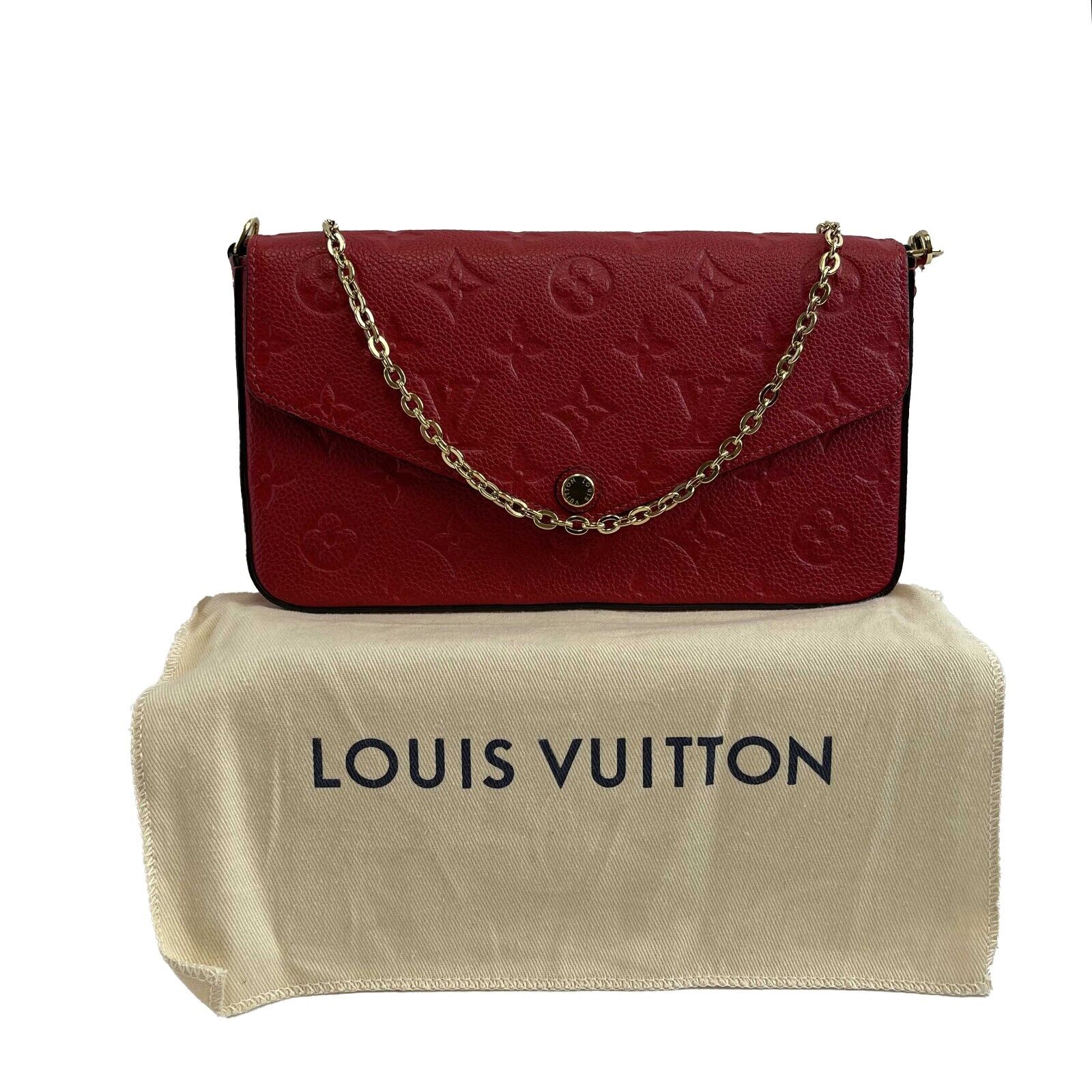 Louis Vuitton -Felicie Pochette-Monogram Empreinte Leather -Red-Handba -  BougieHabit