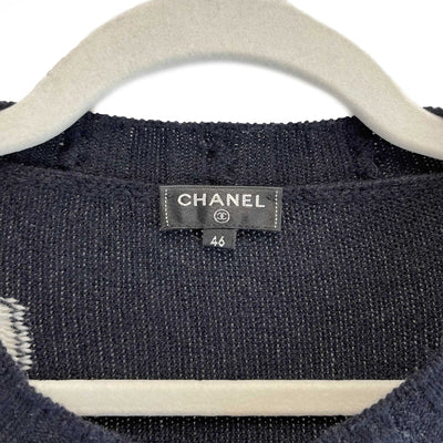 Chanel Excellent Cashmere Knit Sweater Blue/white Size 46 US 14 Top
