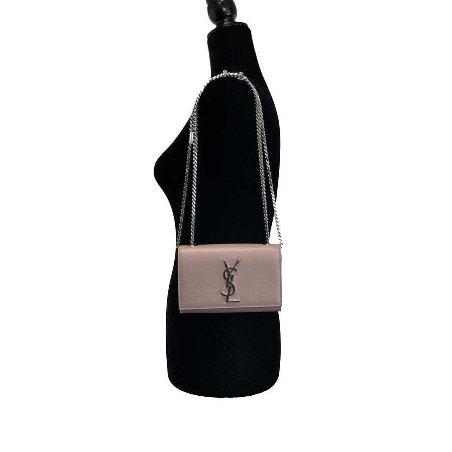 Saint Laurent Classic monogram kate satchel Grainy leather Pale Pink Crossbody