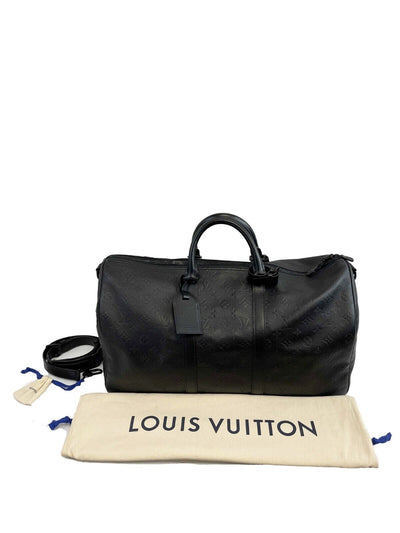 Louis Vuitton - Excellent - Keepall Bandoulière 50 - Black Duffle w/ Strap