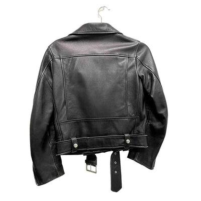 Acne Studios Black leather moto riders jacket 34 US 2 Black Jacket