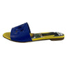 Dolce & Gabbana Good Interlocking DG Logo Slides Blue Yellow 36.5 Shoes US 6.5