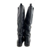 CHANEL - Black Turn Lock CC Leather Boots - 38 US 8