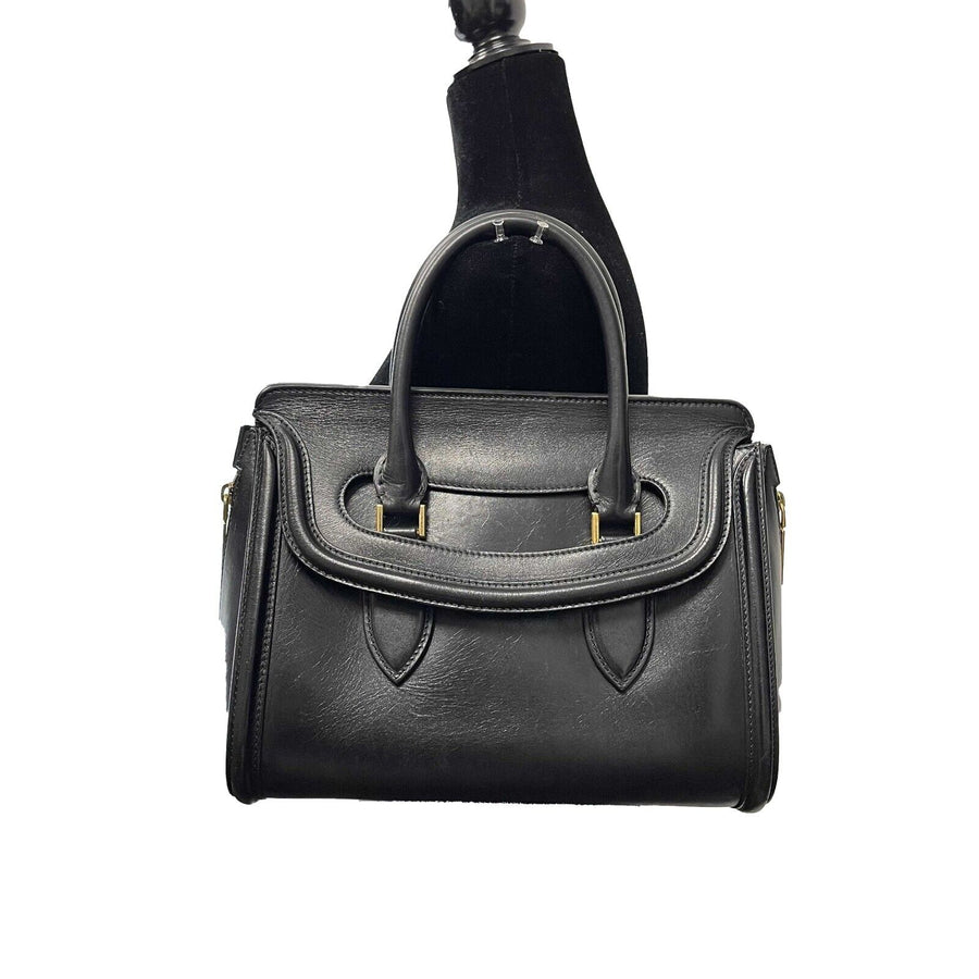 Alexander McQueen Heroine Black Leather Tote Handbag - Good