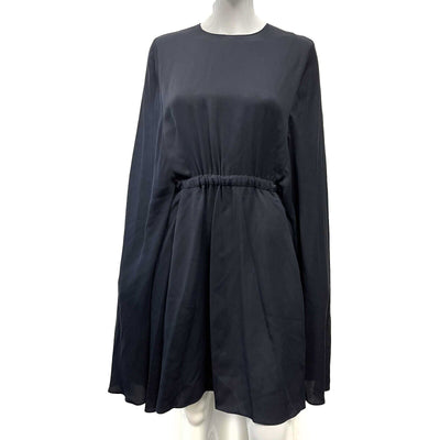 Valentino - Black Shawl Dress- Dark Blue/Black - Size 2