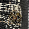 Chanel 08A Tweed Checked Metallic Blazer White & Black Jacket 46 US 14