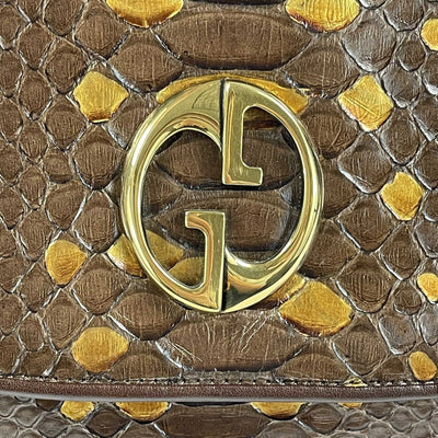 Gucci - 1973 Python Metallic Accent Shoulder Bag