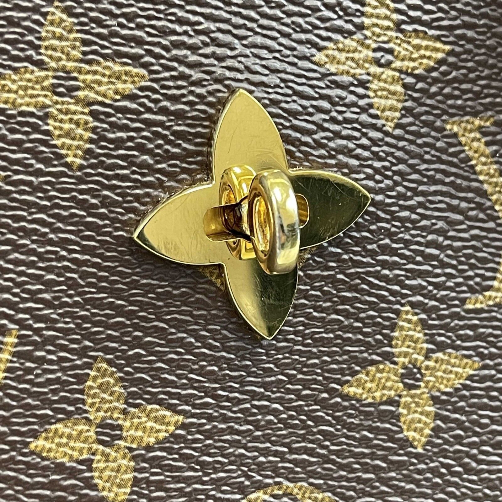 Flower tote cloth handbag Louis Vuitton Brown in Cloth - 32683573