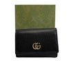 Gucci Black Leather GG Marmont Compact Folded Wallet Accessories