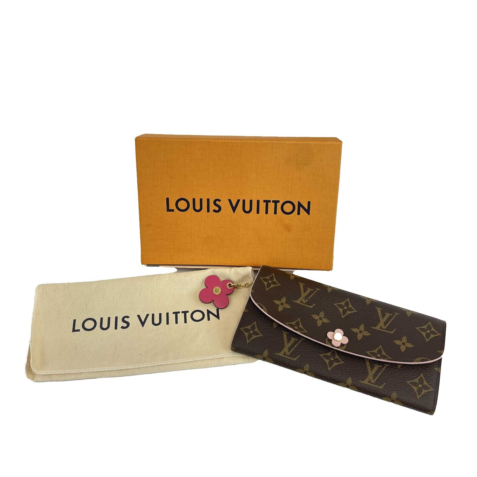 Louis Vuitton Monogram Blooming Flowers Clemence Wallet Rose