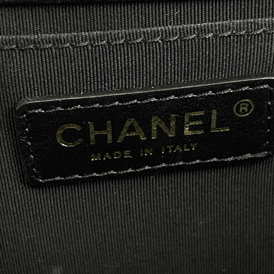 RARE Chanel Double Flap Pocket Medium CC Charm Black Handbag 2017