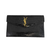 Saint Laurent - Uptown Pouch - Black Patent Calfskin Leather Embossed Alligator