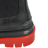 Bottega Veneta Leather Chelsea Red-Sole Tire Combat Boots Black Red 36 US 6
