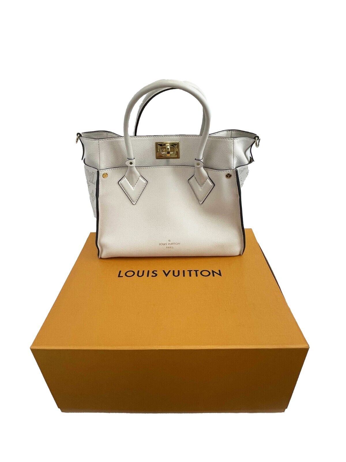 Louis Vuitton - LV On My Side MM Beige Leather Top Handle w
