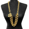 Chanel Vintage Gold Chain Belt CC Square Charm Excellent 36