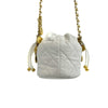 CHANEL - NEW Mini Bucket Bag - White Cavier Leather / God 10 Coins CC Crossbody