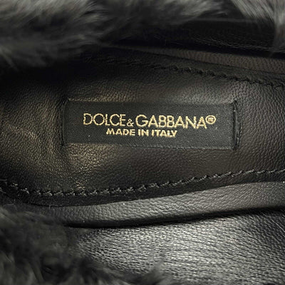 Dolce & Gabbana - Xiangao Lamb Fur Pumps - Black - 36.5 US 6.5