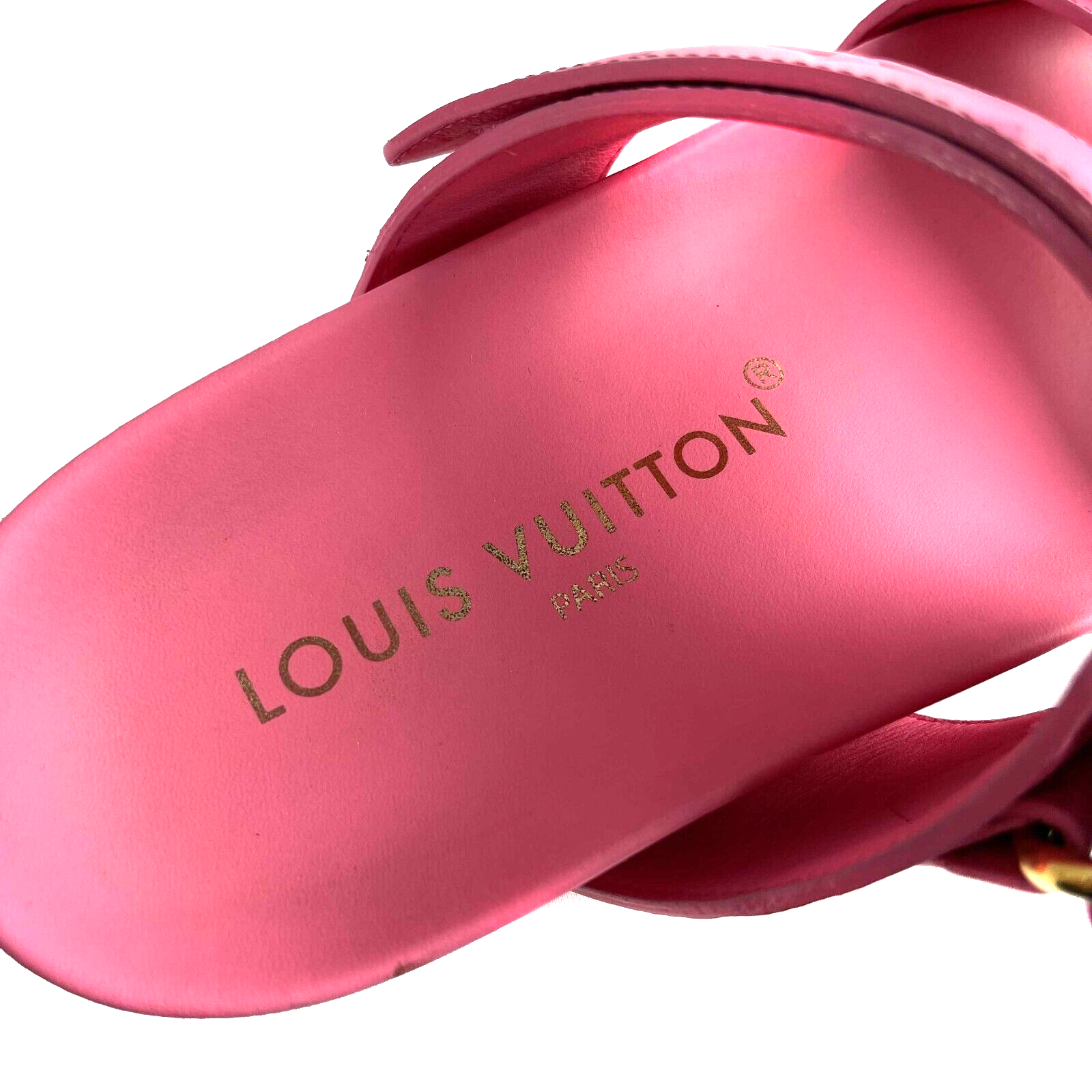 NEW LOUIS VUITTON LV Logo Pink Mink Fur Bom Dia Flat Mules Slides
