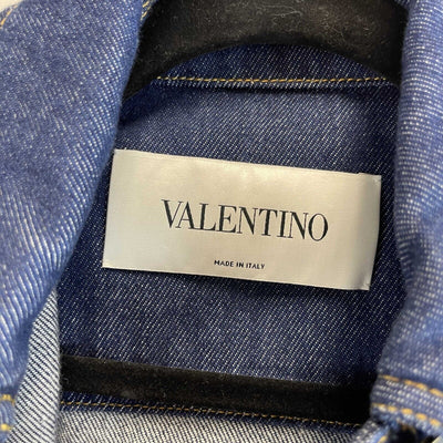 Valentino Pristine V Metal Logo Denim Blue Jacket XS Denim 36 US 0