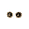 Christian Dior -Petit CD Stud Earrings - Black, Gold, Pearl