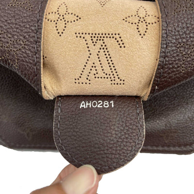 Louis Vuitton - Carmel Hobo Mahina Leather Brown Monogram Shoulder Bag w/ Charm
