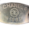 Chanel 1985 24K Plated CC Gripoix Red / Green Magnifier Glass Pendant Necklace