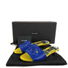 Dolce & Gabbana Good Interlocking DG Logo Slides Blue Yellow 36.5 Shoes US 6.5