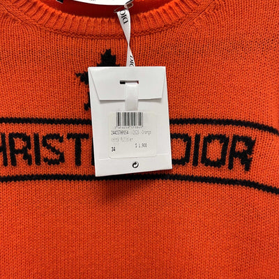 Christian Dior NEW Hamptons Limited Edition Orange Cashmere Sweater 34 US 2