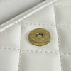 CHANEL - Small Quilted White Lambskin CC ‘CHANEL’ Top Handle / Crossbody