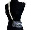 Chanel NEW Wallet on Chain Mini Black Giant Pearls Clutch Black Crossbody