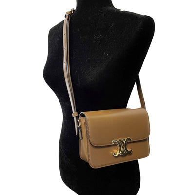 Celine - Teen Leather Triomphe Brown Shoulder Bag