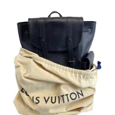 Louis Vuitton Christopher MM Medium Navy Blue Backpack