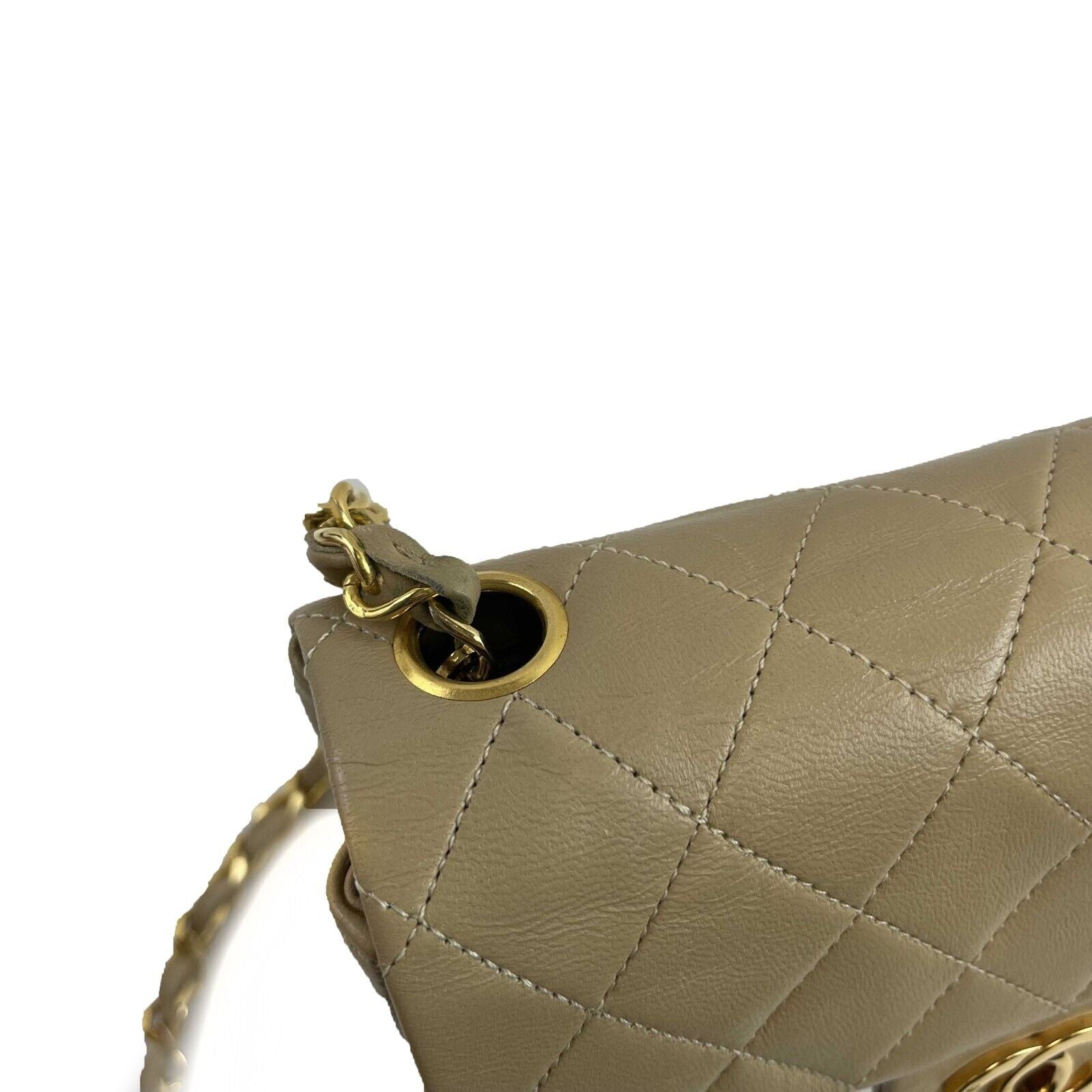 Chanel Vintage Classic Single Flap Mini Lambskin Beige Handbag Crossbo -  BougieHabit