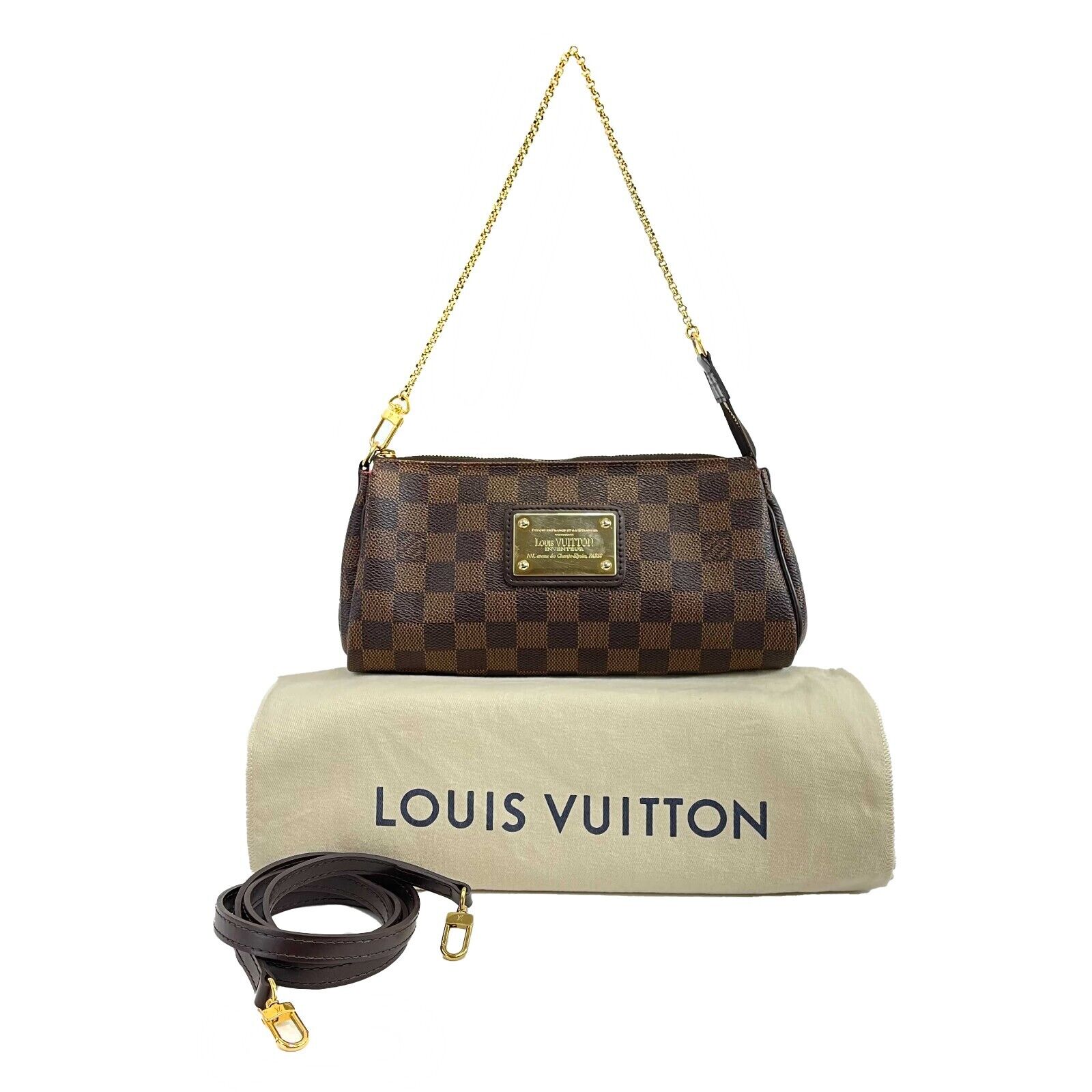 Louis Vuitton LV Damier Ebene Eva Chain Strap