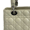 Christian Dior - Medium Lady Dior in Beige Cannage Leather Top Handle w/ Strap