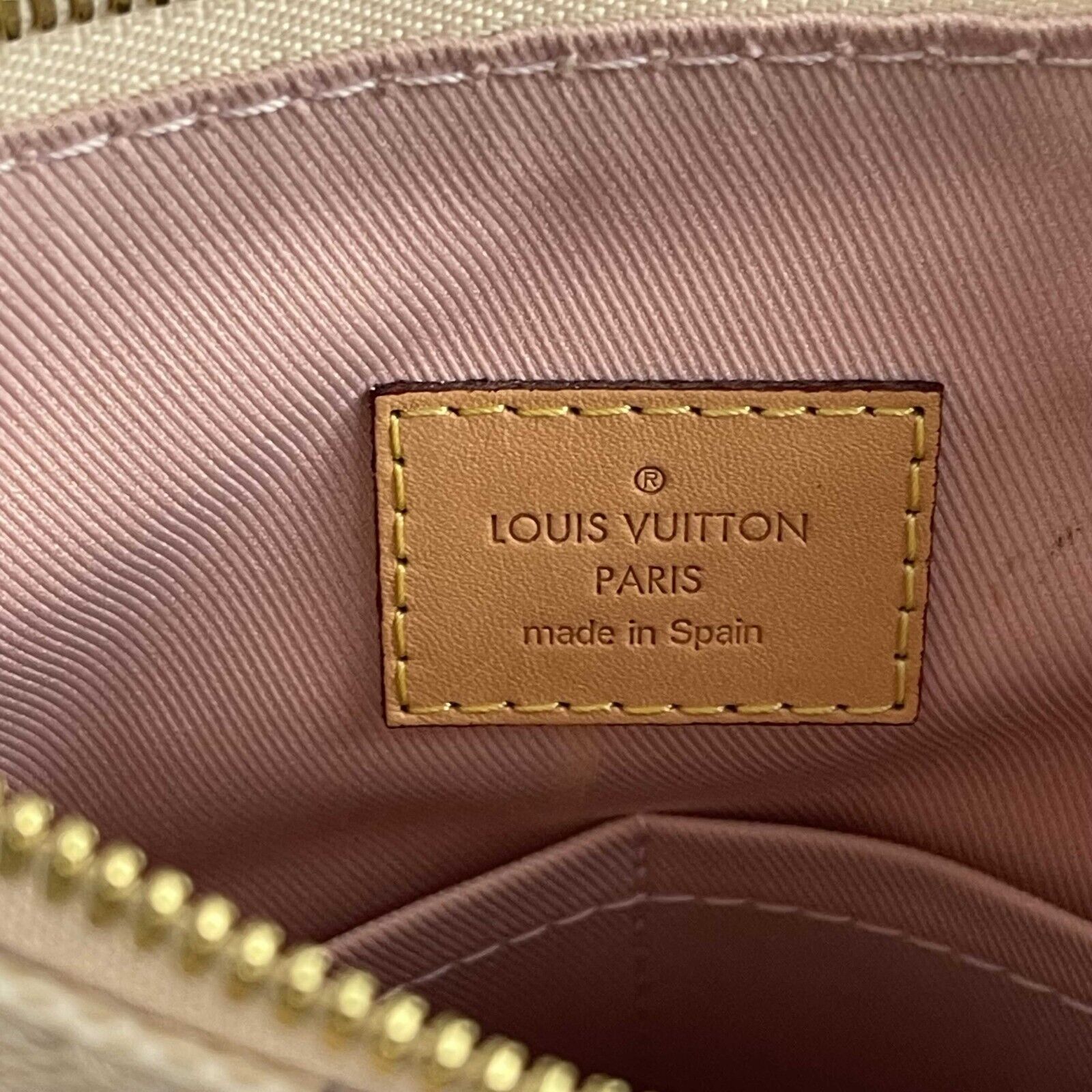 Louis Vuitton White and Blue Damier Azur Coated Canvas Mini Pochette Accessoires Gold Hardware, 2015 (Like New), Womens Handbag