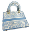 Christian Dior Toile de Jouy Lady D-Lite Bag Embroidered Canvas Cornflower Blue