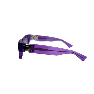 Bottega Veneta 2022 Purple Violet Squared Acetate Translucent Sunglasses
