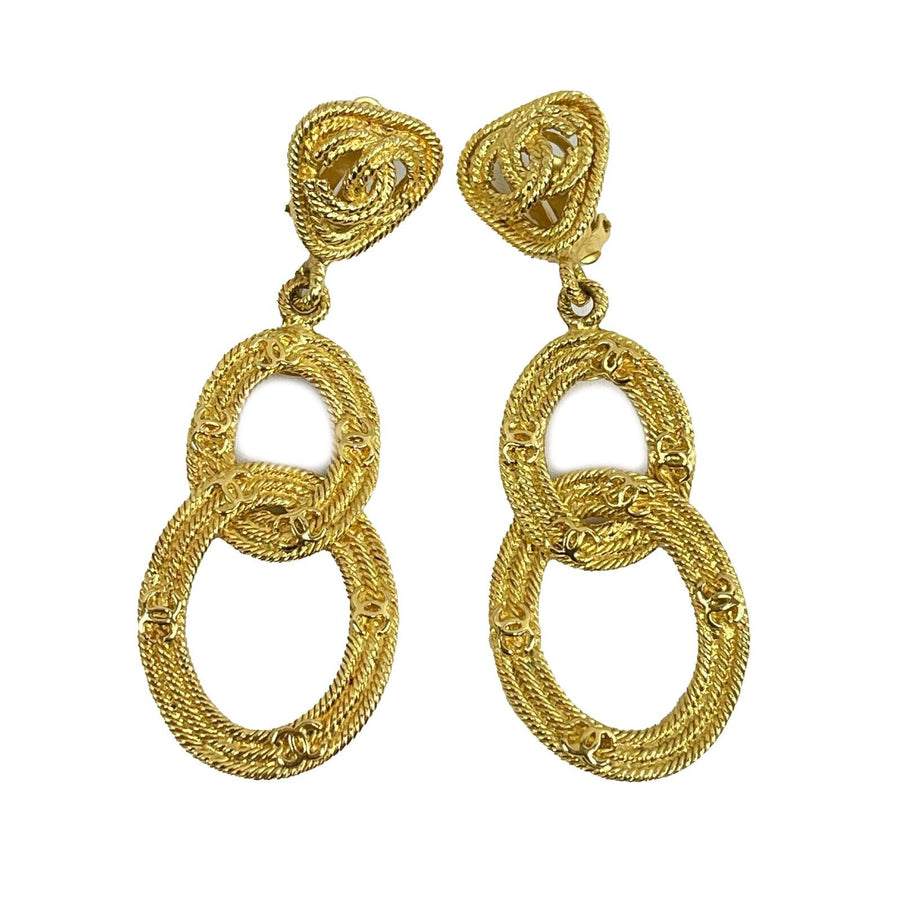 Chanel Pre-owned 1994 CC-logo Quilted Earrings - Gold