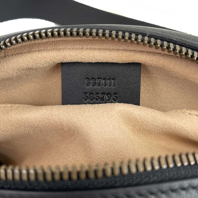 GUCCI - NEW Marmont Black GG Chevron Leather Belt Bag