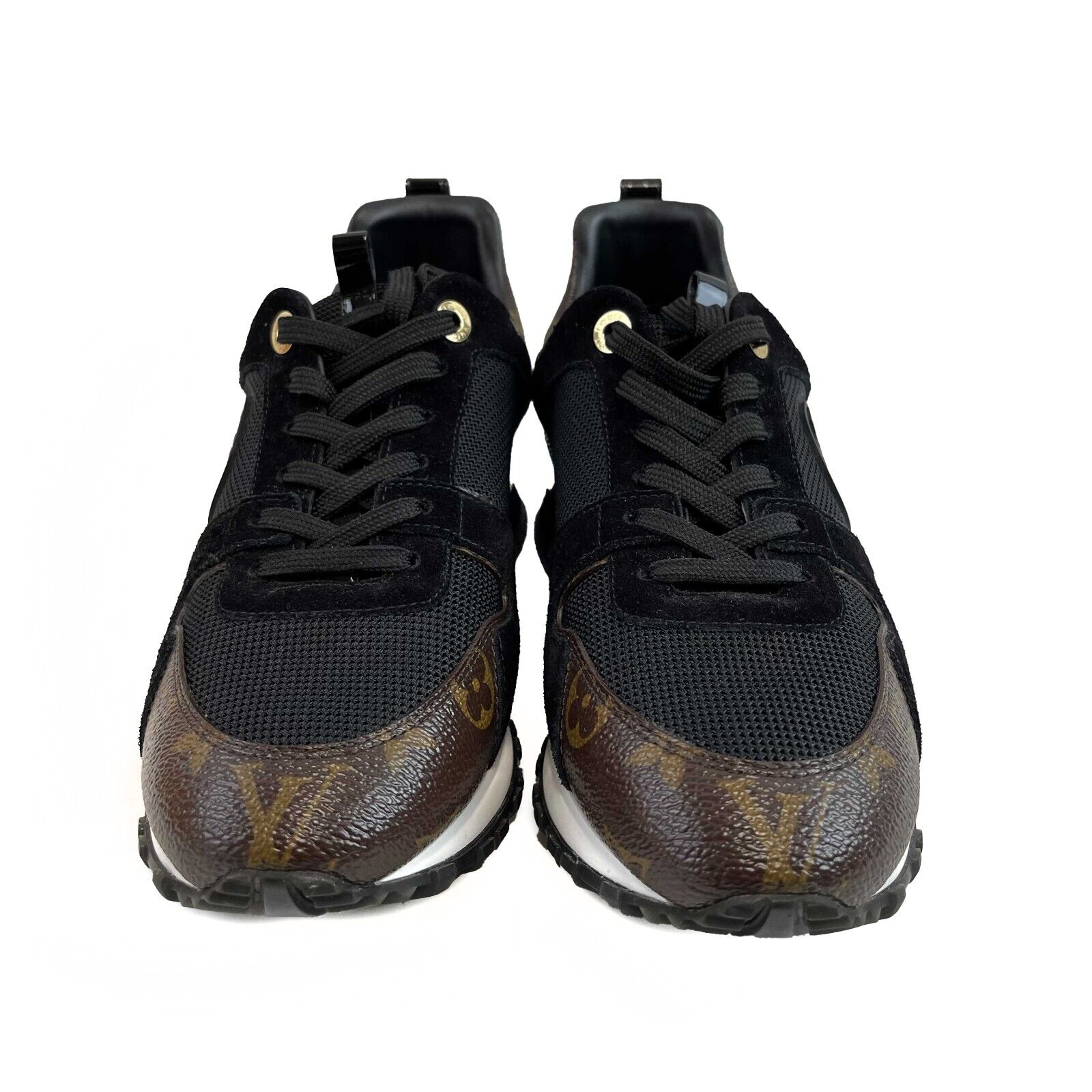 Louis Vuitton Women's Run Away Black and Brown Monogram Sneakers 38 US -  BougieHabit